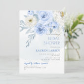 Invitation ArtsApp H2 Blue Roses Dusty Blue Foliage (Debout devant)