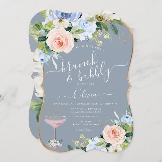 Invitation ArtsApp H2 Blush rose Rose Brunch Bubbly (Devant / Derrière)