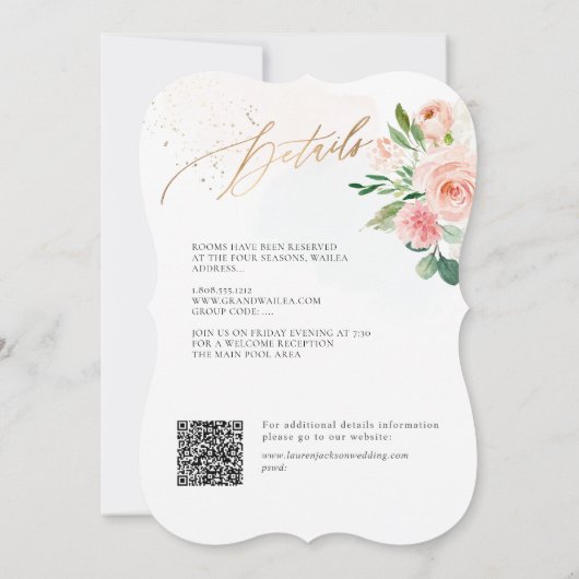 Invitation ArtsApp H2 Blush rose Roses Mariage (Dos)