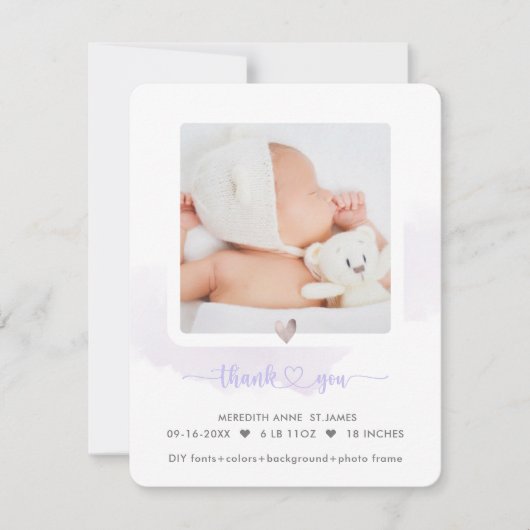 Invitation ArtsApp H2 Douche Merci+Annonce de Naissance (Devant)