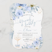 Invitation ArtsApp H2 Dusty Blue Rose Brunch Bubbly (Devant / Derrière)
