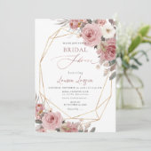 Invitation ArtsApp H2 Roses Poussiéreuses Rose Clair Mariage (Debout devant)