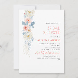 Invitation ArtsApp H2 Roses rose pâle Roses bleu rouille