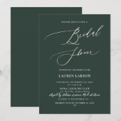 Invitation ArtsApp Luxe Calligraphie Vert Forêt Luxuriant (Devant / Derrière)