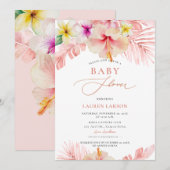 Invitation ArtsApp Tropical Paradise Baby shower Calligraphie (Devant / Derrière)