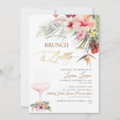 Invitation ArtsApp Tropical Paradise Faux Gold Brunch+Bubbly (Devant)