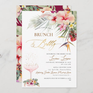 Invitation ArtsApp Tropical Paradise Faux Gold Brunch+Bubbly