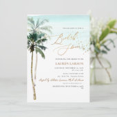 Invitation ArtsApp Tropical Paradise Faux Gold Calligraphy (Debout devant)