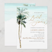 Invitation ArtsApp Tropical Paradise Faux Gold Calligraphy (Devant / Derrière)