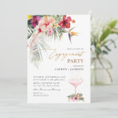 Invitation ArtsApp Tropical Paradise Faux Gold Fiançailles (Debout devant)