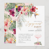 Invitation ArtsApp Tropical Paradise Faux Gold Fiançailles (Devant / Derrière)