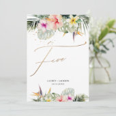 Invitation ArtsApp Tropical Paradise Faux Gold Table Cinq (Debout devant)