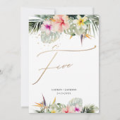 Invitation ArtsApp Tropical Paradise Faux Gold Table Cinq (Dos)