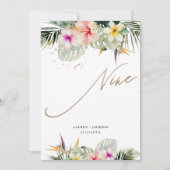 Invitation ArtsApp Tropical Paradise Faux Gold Table Neuf (Devant)