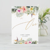 Invitation ArtsApp Tropical Paradise Faux Gold Table One (Debout devant)