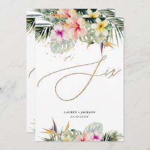 Invitation ArtsApp Tropical Paradise Faux Gold Table Six