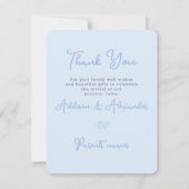 Invitation ArtsApp Twins Douche Merci+Faire-part de naissance (Dos)