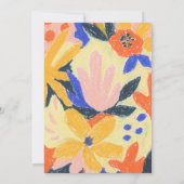 Invitation Artsy Abstrait Bleu et Jaune Mariage botanique (Dos)