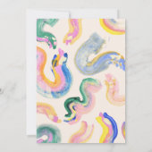 Invitation Artsy Abstrait Blue Aquarelle Partie de graduation (Dos)