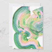 Invitation Artsy Abstrait Green Watercolor Graduation Party (Dos)