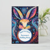 Invitation Artsy Bunny coloré (Debout devant)
