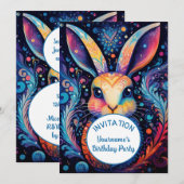 Invitation Artsy Bunny coloré (Devant / Derrière)