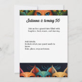 Invitation Artsy Colorée Attitude Chat Anniversaire (Dos)
