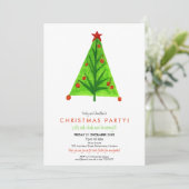 Invitation Artsy Contemporary Christmas Tree Festive Party (Debout devant)