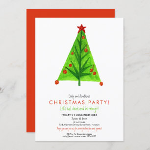 Invitation Artsy Contemporary Christmas Tree Festive Party