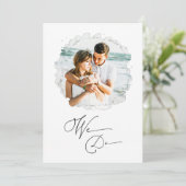 Invitation *~* Artsy Couple PHOTO RSVP + QR AR6 Mariage Invi (Debout devant)