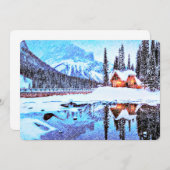 Invitation Artsy de chalet de lac (Devant / Derrière)