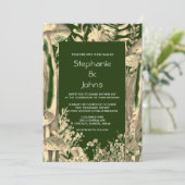 Invitation Artsy d'or foncé Champignons Mariage de bois (Debout devant)