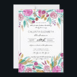 Invitation Artsy Elegant rose Turquoise Aquarelle Florale dou<br><div class="desc">Cette invitation de fête d'anniversaire au sweet sixteen moderne et élégant est parfaite pour la fille élégante et branchée. Il présente des fleurs rose baies, rose rousse, vert turquoise, jaune doré et noir dessinées à la main et aquarelle, et des feuilles sur un arrière - plan blanc simple. C'est un...</div>