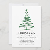 Invitation Artsy Green Parties scintillant Tree Maison ouvert (Devant)