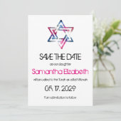 Invitation Artsy Star de David Bar Bat mitzvah Enregistrer la (Debout devant)