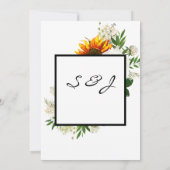 Invitation Artsy Sunflower Floral Menu - Blanc (Dos)