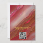 Invitation Arty abstrait Or fleur Magenta 2023 couleur (Dos)