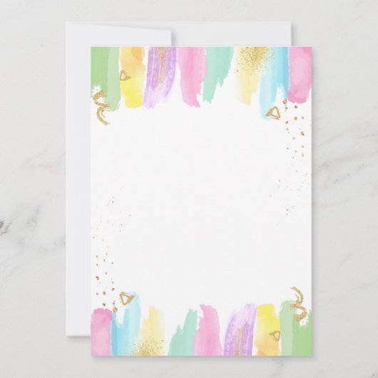 Invitation Arty in Party Brosses Artisanat Peinture Fille Ann (Dos)