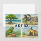 Invitation Aruba multiview watercolor (Devant / Derrière)
