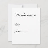 Invitation Arums shower de mariage (Dos)