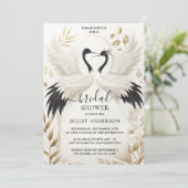 Invitation As Feather Asian Sky Cloud Crane Fun Bridal Shower (Debout devant)