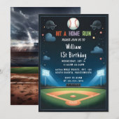 Invitation As Men Ball Wood Jeu Équipe Baseball 1er Anniversa (Devant / Derrière)