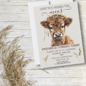 Invitation As-tu entendu la vache highland Boho d'anniversair