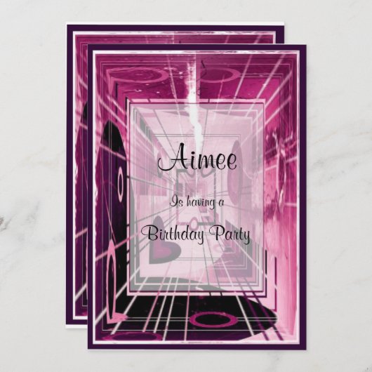 Invitation Ascenseur vers le bas Abstrait (Devant / Derrière)