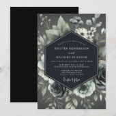 Invitation Ash Elegant Botanical Wedding (Devant / Derrière)