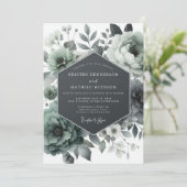 Invitation Ash Green Moody Bloom Wedding (Debout devant)