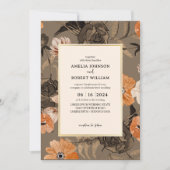 Invitation Ash Terracotta Watercolor Floral Fall Wedding (Devant)