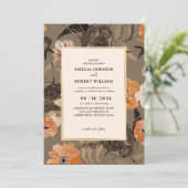 Invitation Ash Terracotta Watercolor Floral Fall Wedding (Debout devant)