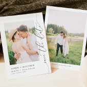 Invitation ASHER Elegant Calligraphy Photo Enregistrer la dat