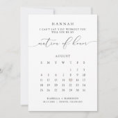 Invitation ASHER Modern Script Calendar Matron Honor Proposit (Devant)